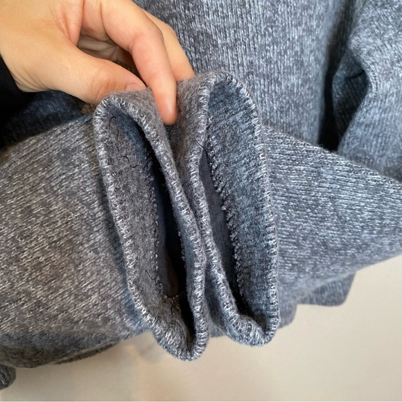 Zara Gray Cotton Blend Crew Neck Cropped Sweater Size L Minimalist Casual - Picture 10 of 13